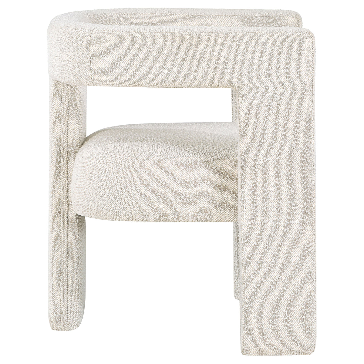Petra Boucle Accent Chair - Curved Sculptural Silhouette in White – view 9