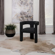 Petra Curved Boucle Accent Chair - Sculptural Fully Upholstered Design in Black – view 1