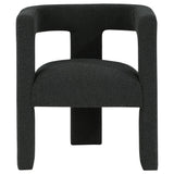 Petra Curved Boucle Accent Chair - Sculptural Fully Upholstered Design in Black – view 3