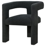 Petra Curved Boucle Accent Chair - Sculptural Fully Upholstered Design in Black – view 4