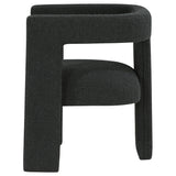 Petra Curved Boucle Accent Chair - Sculptural Fully Upholstered Design in Black – view 5