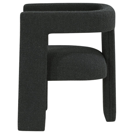 Petra Curved Boucle Accent Chair - Sculptural Fully Upholstered Design in Black – view 5