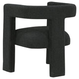 Petra Curved Boucle Accent Chair - Sculptural Fully Upholstered Design in Black – view 6