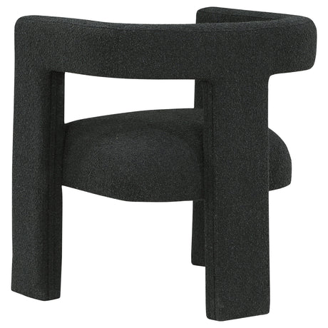 Petra Curved Boucle Accent Chair - Sculptural Fully Upholstered Design in Black – view 6