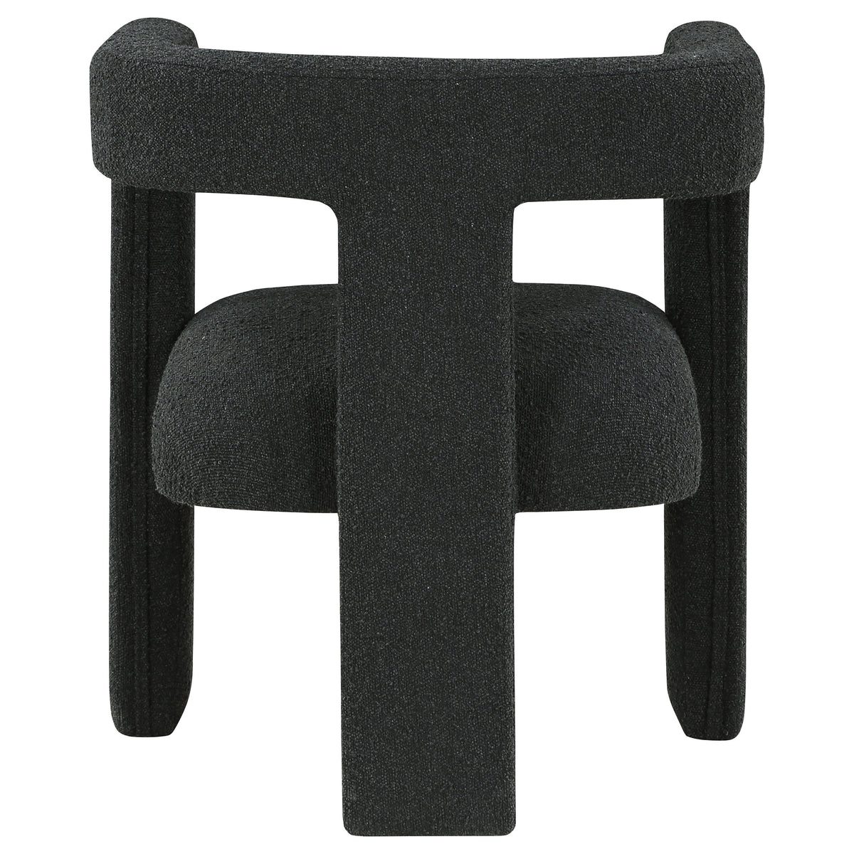 Petra Curved Boucle Accent Chair - Sculptural Fully Upholstered Design in Black – view 7
