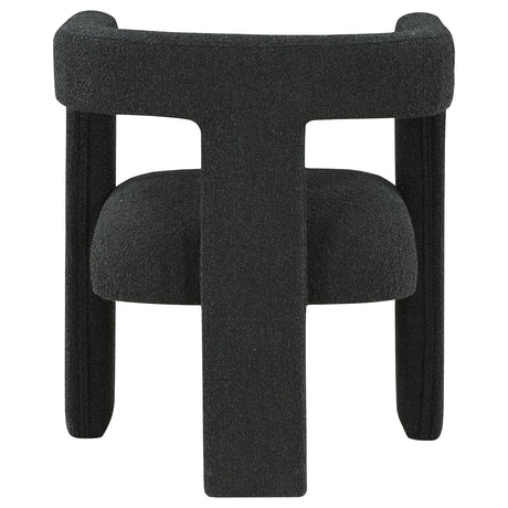 Petra Curved Boucle Accent Chair - Sculptural Fully Upholstered Design in Black – view 7
