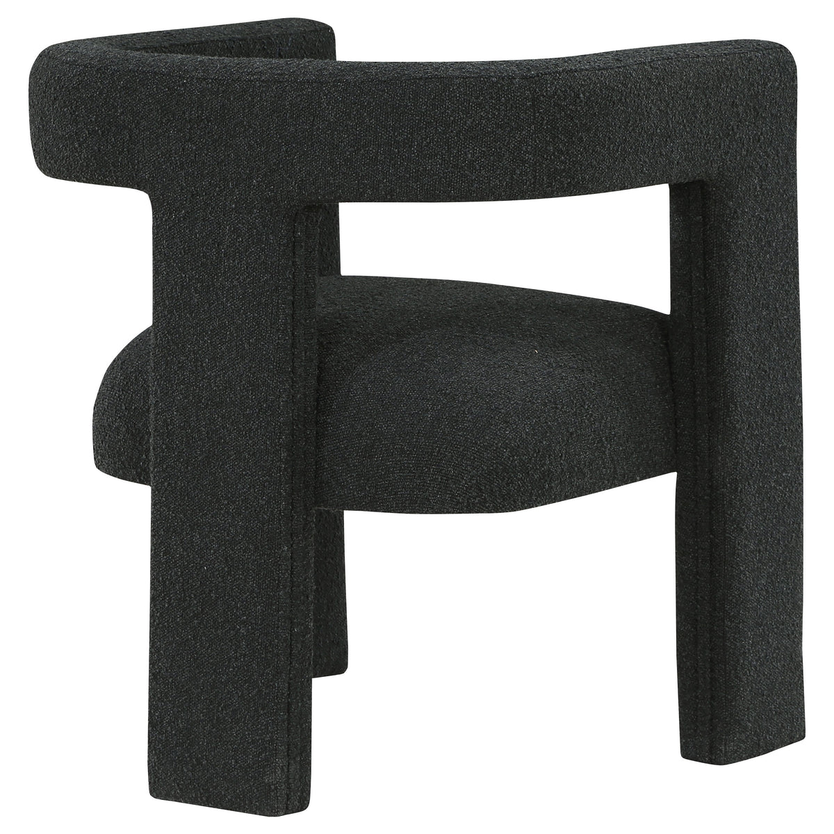 Petra Curved Boucle Accent Chair - Sculptural Fully Upholstered Design in Black – view 8