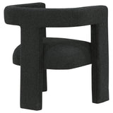 Petra Curved Boucle Accent Chair - Sculptural Fully Upholstered Design in Black – view 8