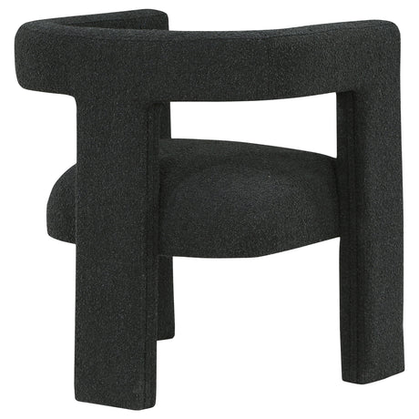 Petra Curved Boucle Accent Chair - Sculptural Fully Upholstered Design in Black – view 8