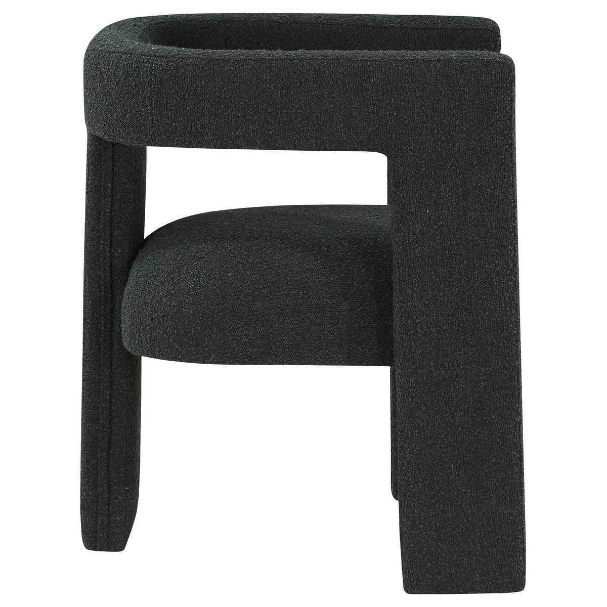 Petra Curved Boucle Accent Chair - Sculptural Fully Upholstered Design in Black – view 9