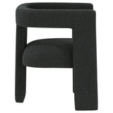 Petra Curved Boucle Accent Chair - Sculptural Fully Upholstered Design in Black – view 9