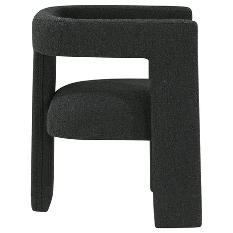 Petra Curved Boucle Accent Chair - Sculptural Fully Upholstered Design in Black – view 9