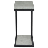 Beck C-Shape Sofa Side Table - Industrial Cement Finish with Black Metal Frame – view 3