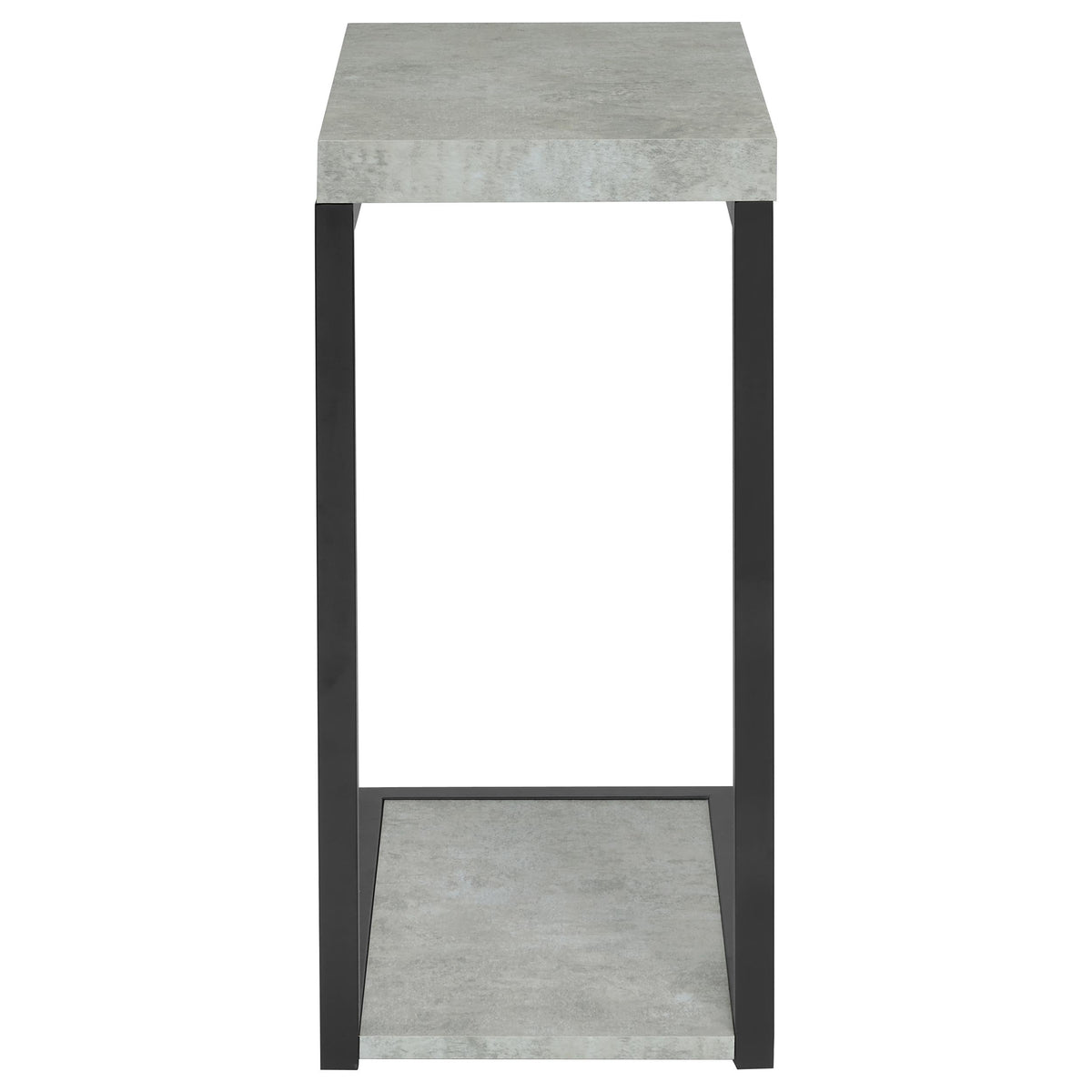 Beck C-Shape Sofa Side Table - Industrial Cement Finish with Black Metal Frame – view 5