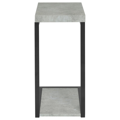 Beck C-Shape Sofa Side Table - Industrial Cement Finish with Black Metal Frame – view 5