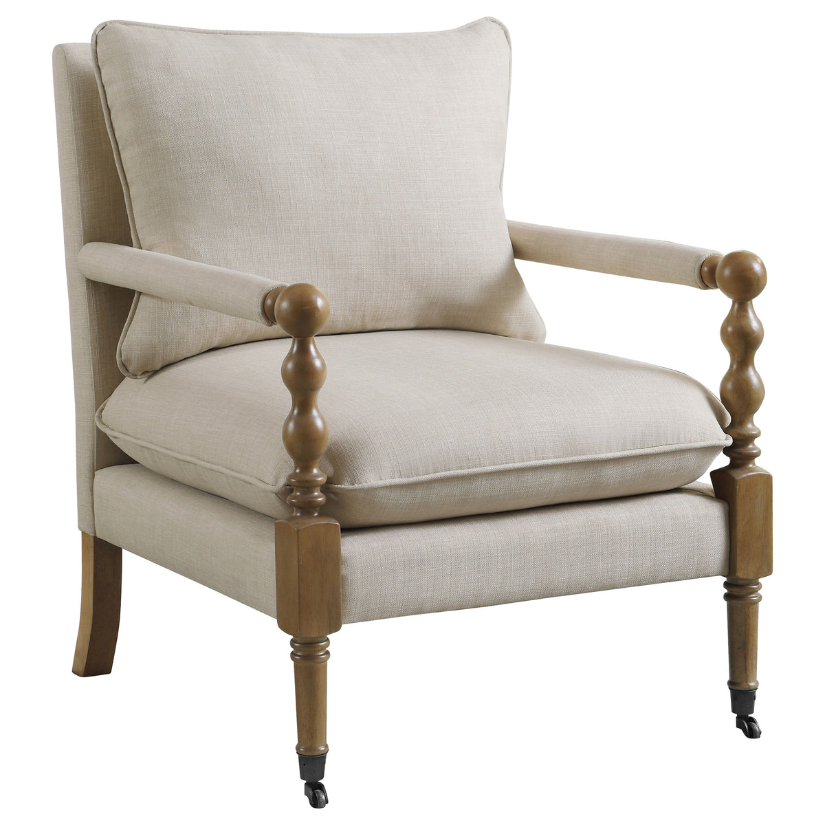 Dempsy Upholstered Accent Chair with Casters