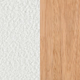 Fitzroy Boucle Accent Arm Chair with Exposed Wood Arms - Modern Ivory with Blonde Frame – view 11