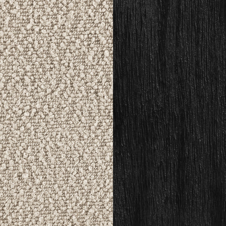 Fitzroy Boucle Accent Arm Chair - Exposed Black Wood Arms in Latte, Modern Minimalist Seating – view 11
