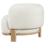 Lawler Barrel Back Boucle Accent Chair - Sculptural Ivory Upholstery on Natural Oak Base – view 5