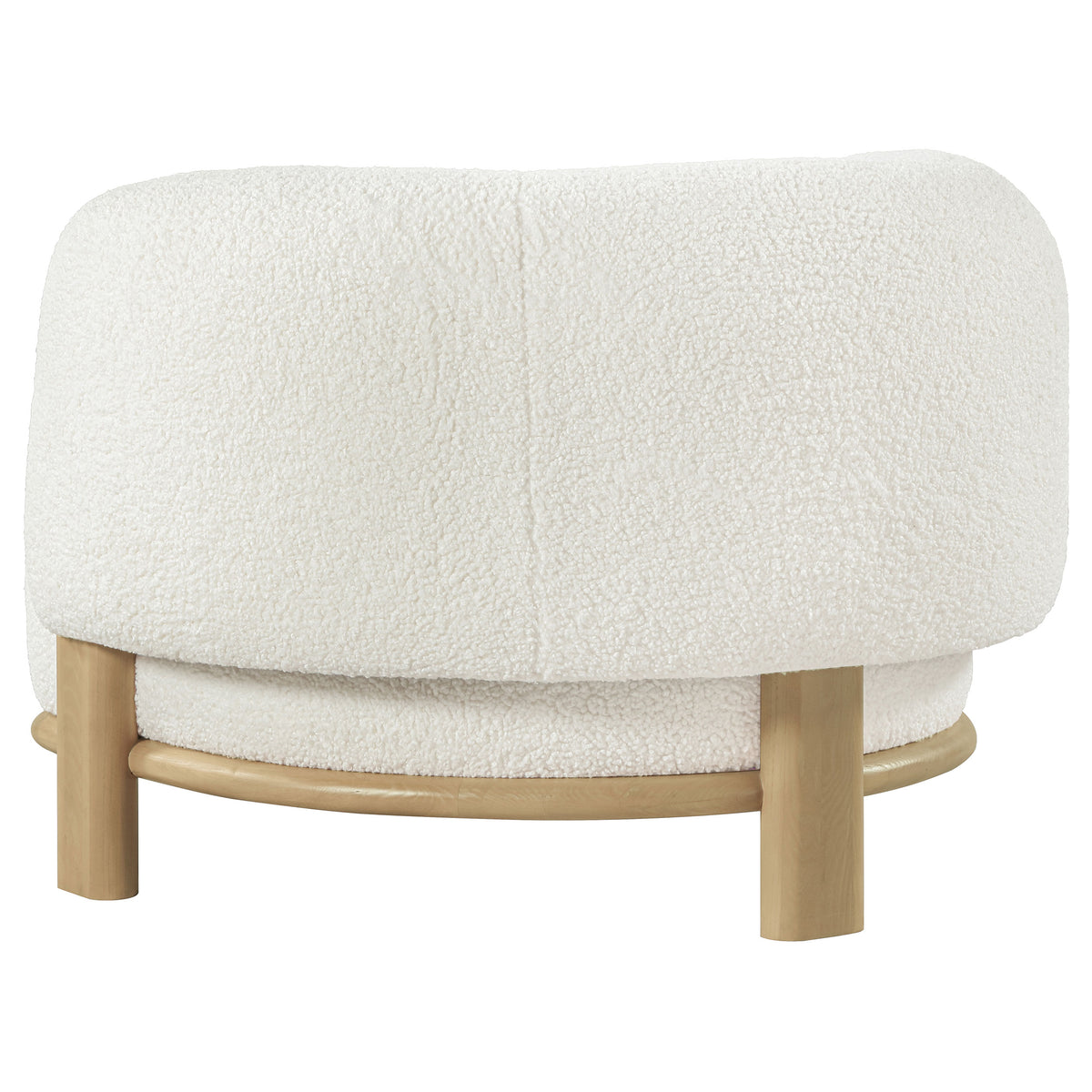 Lawler Barrel Back Boucle Accent Chair - Sculptural Ivory Upholstery on Natural Oak Base – view 6