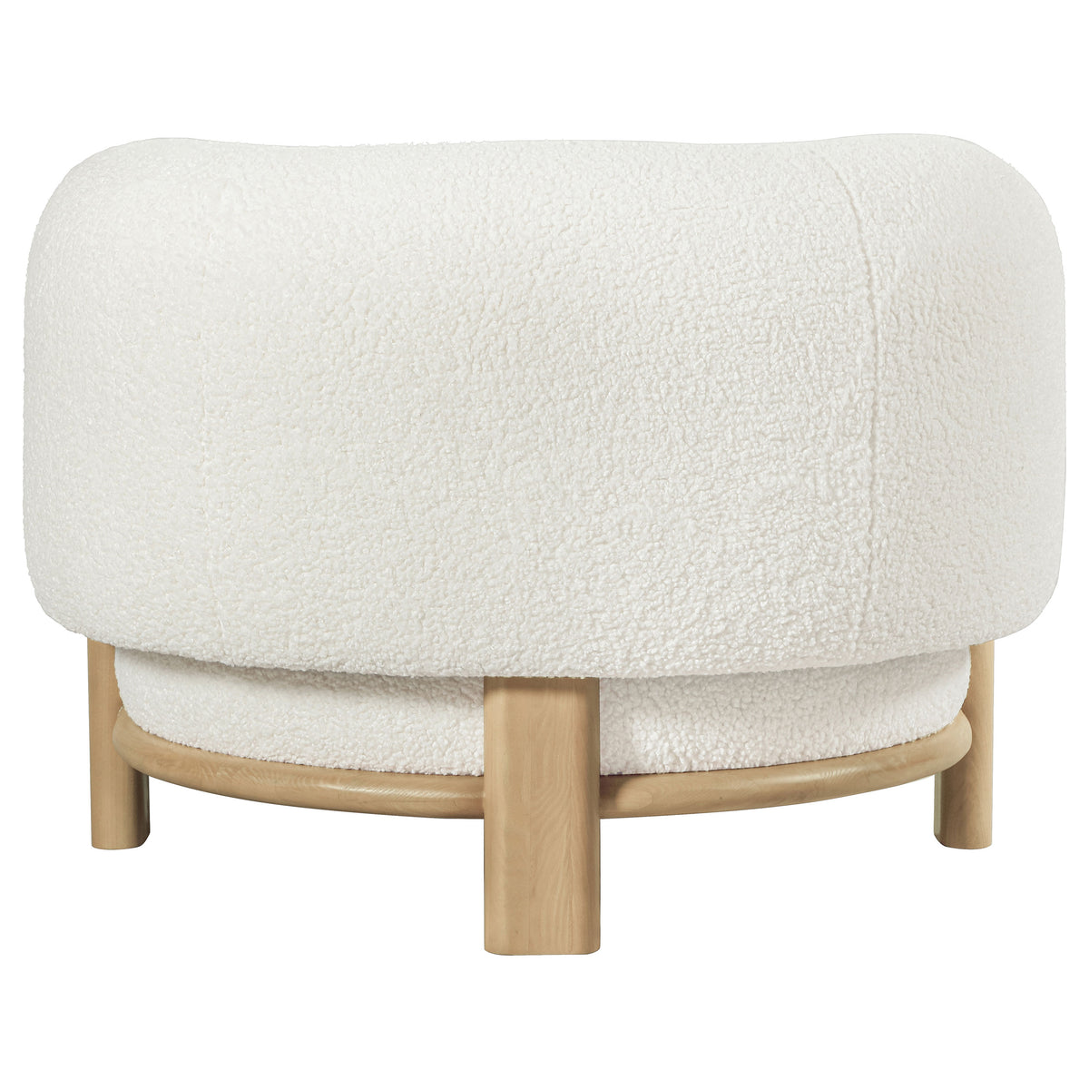 Lawler Barrel Back Boucle Accent Chair - Sculptural Ivory Upholstery on Natural Oak Base – view 7