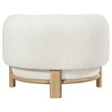 Lawler Barrel Back Boucle Accent Chair - Sculptural Ivory Upholstery on Natural Oak Base – view 7