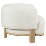 Lawler Barrel Back Boucle Accent Chair - Sculptural Ivory Upholstery on Natural Oak Base – view 9