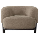 Lawler Barrel Back Accent Chair - Brown Boucle with Black Base, Sculptural Lounge Seating – view 3