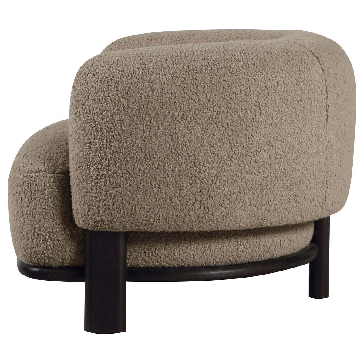 Lawler Barrel Back Accent Chair - Brown Boucle with Black Base, Sculptural Lounge Seating – view 5