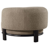Lawler Barrel Back Accent Chair - Brown Boucle with Black Base, Sculptural Lounge Seating – view 6