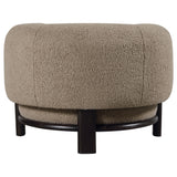 Lawler Barrel Back Accent Chair - Brown Boucle with Black Base, Sculptural Lounge Seating – view 7