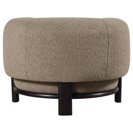 Lawler Barrel Back Accent Chair - Brown Boucle with Black Base, Sculptural Lounge Seating – view 7