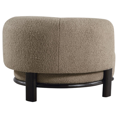 Lawler Barrel Back Accent Chair - Brown Boucle with Black Base, Sculptural Lounge Seating – view 8