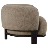 Lawler Barrel Back Accent Chair - Brown Boucle with Black Base, Sculptural Lounge Seating – view 9