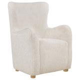 Thornton Faux Fur Wingback Lounge Accent Chair - 