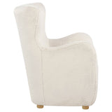 Thornton Faux Fur Wingback Lounge Accent Chair - Sculptural Ivory with Light Ash Legs – view 2