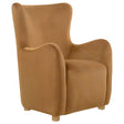 Thornton Velvet Wingback Lounge Chair - Cognac