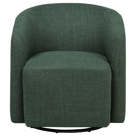Mossbrook Barrel-Back Swivel Accent Chair - Green Fabric, Compact Modern Lounge Chair – view 3
