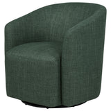 Mossbrook Barrel-Back Swivel Accent Chair - Green Fabric, Compact Modern Lounge Chair – view 4