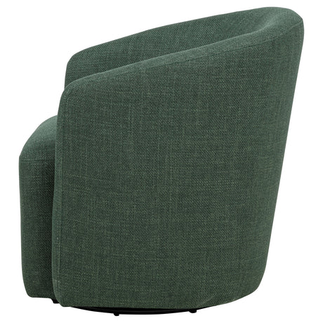 Mossbrook Barrel-Back Swivel Accent Chair - Green Fabric, Compact Modern Lounge Chair – view 5