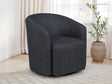 Mossbrook Swivel Barrel Accent Chair - Anthracite Grey Fabric, Compact Modern Lounge Chair – view 1