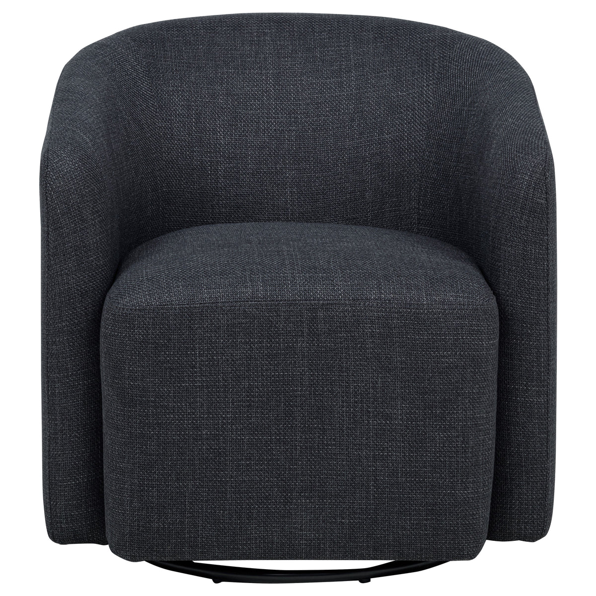 Mossbrook Swivel Barrel Accent Chair - Anthracite Grey Fabric, Compact Modern Lounge Chair – view 3