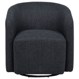 Mossbrook Swivel Barrel Accent Chair - Anthracite Grey Fabric, Compact Modern Lounge Chair – view 3