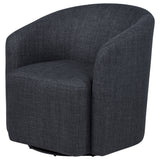 Mossbrook Swivel Barrel Accent Chair - Anthracite Grey Fabric, Compact Modern Lounge Chair – view 4