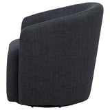 Mossbrook Swivel Barrel Accent Chair - Anthracite Grey Fabric, Compact Modern Lounge Chair – view 5
