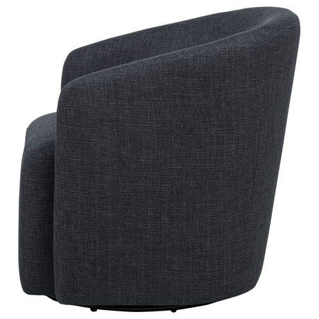 Mossbrook Swivel Barrel Accent Chair - Anthracite Grey Fabric, Compact Modern Lounge Chair – view 5