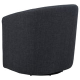Mossbrook Swivel Barrel Accent Chair - Anthracite Grey Fabric, Compact Modern Lounge Chair – view 6