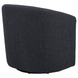 Mossbrook Swivel Barrel Accent Chair - Anthracite Grey Fabric, Compact Modern Lounge Chair – view 7