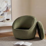 Myernick Velvet Barrel Swivel Accent Chair - 