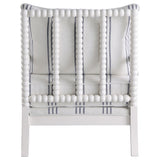 Blanchett Bobbin Accent Chair - Coastal White & Navy Stripe Upholstery with Turned Wood Frame – view 7